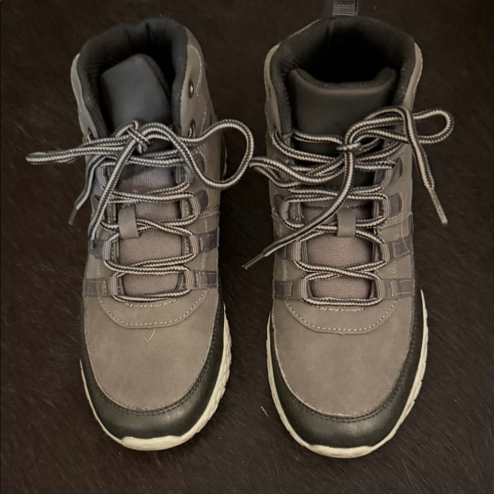 Kids' Gray Lace-Up Boots
